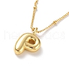 Initial Letter Brass Pendant Necklaces NJEW-A015-21G-P-1