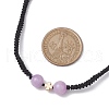 Adjustable Natural Dyed Yellow Jade & Brass Pendant Necklaces NJEW-JN04944-3