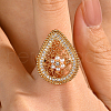 Brass Pave Cubic Zirconia Finger Rings for Women WB6134-3