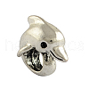 Tibetan Style Alloy Dolphin European Beads TIBEB-7982-AS-NR-2