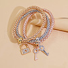 3Pcs Alloy Rhinestone Charm Bracelets WGE2207-02-1