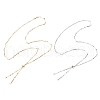 2Pcs 2 Colors 304 Stainless Steel Flat Bar Link Chain Necklace Making AJEW-JB01348-1