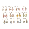 Acrylic Flower Dangle Earrings EJEW-JE06395-2