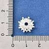 Flower Brass Clear Cubic Zirconia Bead Caps KK-V008-08A-S-3