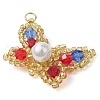 Seed Beads Beaded Charms PALLOY-MZ00345-4