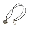 Alloy Viking Compass Pendant Necklaces NJEW-H064-01AB-2
