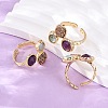 Natural Amethyst/Korean Jade/Agate Germ Cuff Rings RJEW-M076-05G-06-1