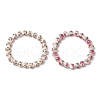 2Pcs Handmade Flower Printed Porcelain Ceramic Beaded Stretch Bracelets BJEW-JB11910-2