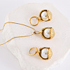 Stainless Steel Pendant Necklaces & Hoop Earrings Sets JT6190-3-4
