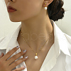 Plastic Imitation Pearls Round Pendant Necklaces & Stud Earring Sets CC4191-3