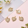 5Pcs Brass Micro Pave Clear Cubic Zirconia Pendants ZIRC-SZ0003-26-3