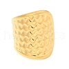 304 Stainless Steel Wave Open Cuff Rings for Women STAS-D085-33G-2