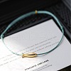 Adjustable Brass Fish Braided Bead Anklets WGBBA61-01-3