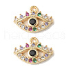 Brass Micro Pave Clear Cubic Zirconia Pendants KK-Q031-47G-06-1