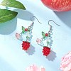 304 Stainless Steel Glass Beads Dangle Earrings EJEW-TA00661-1