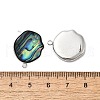 304 Stainless Steel Pave Natural Paua Shell Stud Earring Findings STAS-Z125-03P-3