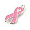 Breast Cancer Pink Awareness Ribbon Theme Alloy Enamel Pendants ENAM-C026-01A-S-2
