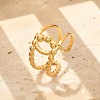 304 Stainless Stee Open Cuff Rings for Women RJEW-Q006-03G-G-1