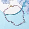Natural Lilac Jade Chip Beaded Necklace NJEW-JN04616-04-2