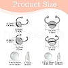 DIY Blank Dome 304 Stainless Steel Open Cuff Rings Making Kit DIY-YW0008-56-2
