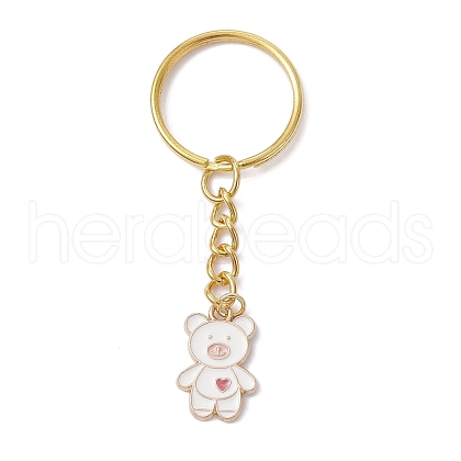 Bear Alloy Enamel Pendants Keychain KEYC-JKC00573-01-1