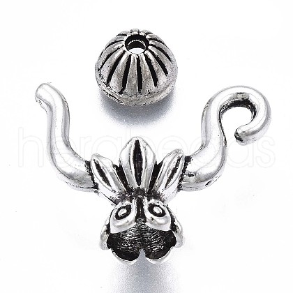Tibetan Style Alloy Bead Frame PALLOY-Q441-079-RS-1