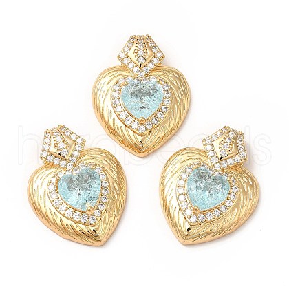 Rack Plating Brass & Rhinestone Pendants KK-H438-07G-02-1