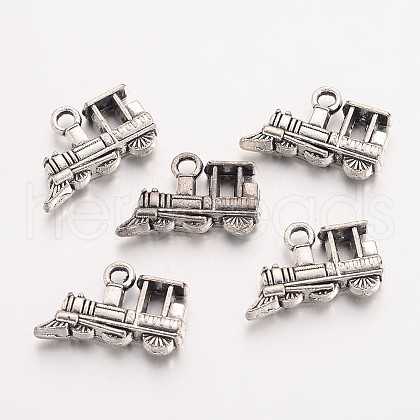 Tibetan Style Alloy Train Charms X-TIBEP-2645-AS-NR-1