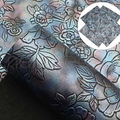 Flower Pattern Imitation Leather Fabrics PW-WGB593C-11-1