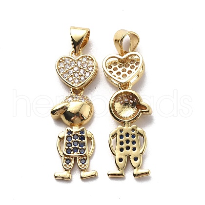 Brass Cubic Zirconia Pendants KK-G446-19G-1