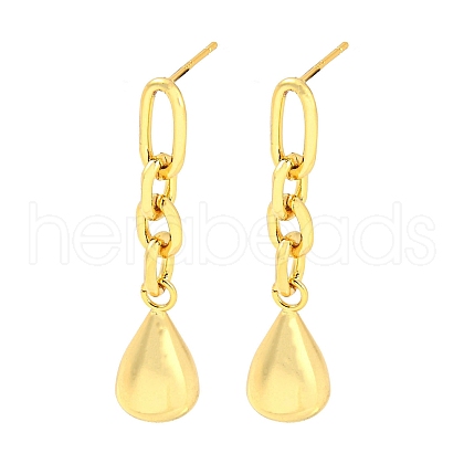Rack Plating Brass Teardrop Dangle Stud Earrings EJEW-K263-18G-1