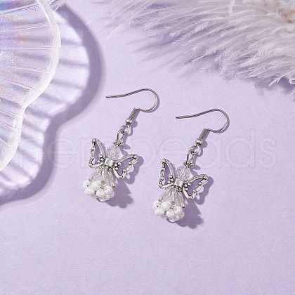 Angel Handmade Glass Seed Beads Dangle Earrings for Women EJEW-MZ00394-06-1
