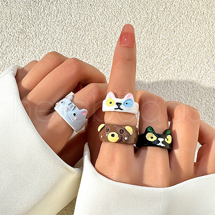 Resin Finger Rings for Women FS-WGBD8BE-01-1