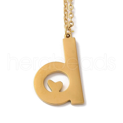 304 Stainless Steel Pendant Necklaces NJEW-H036-02G-D-1