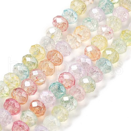 Transparent Crackle Glass Beads Strands CCG-L050-01A-09-1