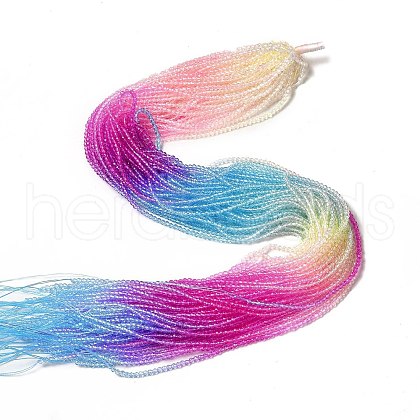 Transparent Gradient Color Glass Beads Strands GLAA-H021-01A-19-1