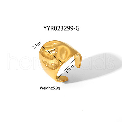 Geometric Stainless Steel Open Cuff Rings with Irregular High-end Feel NH8943-15-1