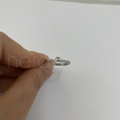 Brass Micro Pave Clear Cubic Zirconia Finger Rings FS-WGE303B-18-1