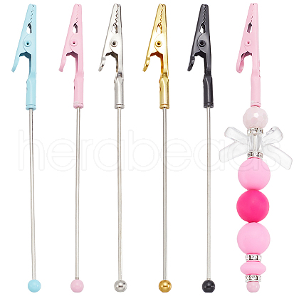 SUNNYCLUE 5Pcs 5 Colors Iron Bracelet Tool Jewelry Helper Alligator Clip AJEW-SC0003-24-1