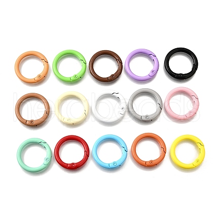 Spray Painted Alloy Spring Gate Rings PALLOY-A022-01B-1