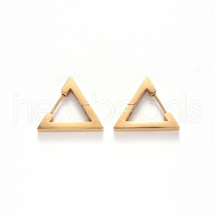 PVD Vacuum Plating 304 Stainless Steel Huggie Hoop Earrings STAS-S103-27G-1