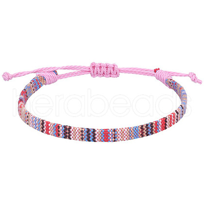 Adjustable Bohemian Style Cotton & Linen Cord Braided Bracelets for Friendship OB0004-25-1