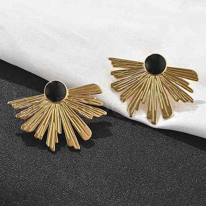 304 Stainless Steel Studs Earrings for Women EJEW-K306-32G-1