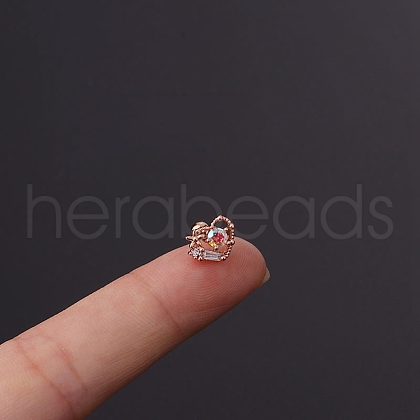 Brass Micro Pave Cubic Zirconia Cartilage Earrings WGF347E-24-1