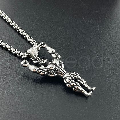 Stylish Unisex Stainless Steel Muscle Men Pendant Necklaces FB2281-1
