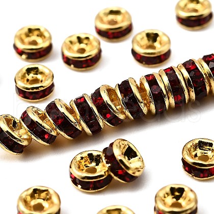 Brass Grade A Rhinestone Spacer Beads RSB034NF-09G-1