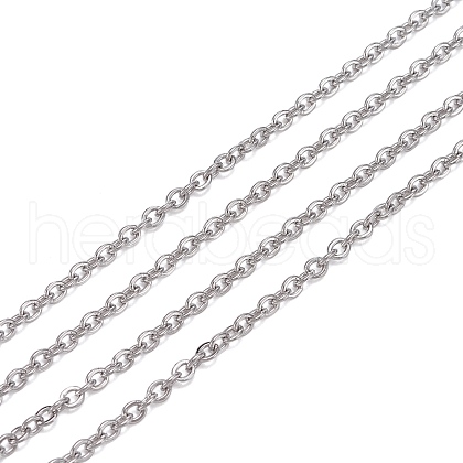 Tarnish Resistant 304 Stainless Steel Rolo Chains STAS-O076-09-1