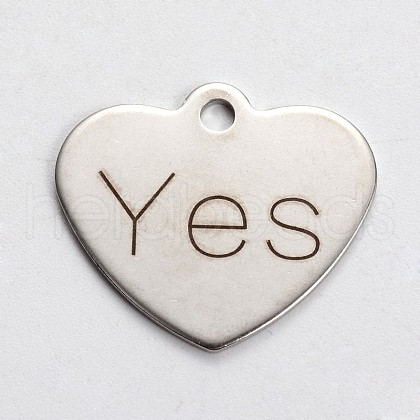 Non-Tarnish Stainless Steel Heart Pendants STAS-L165-C27-1