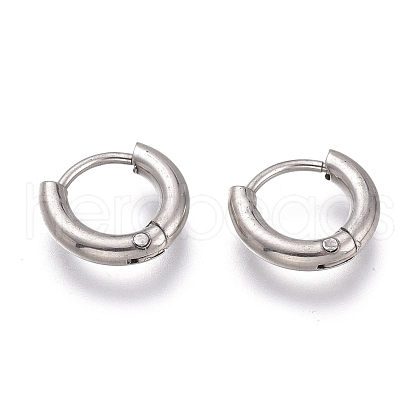 Tarnish Resistant 201 Stainless Steel Huggie Hoop Earrings EJEW-O095-05-18-1