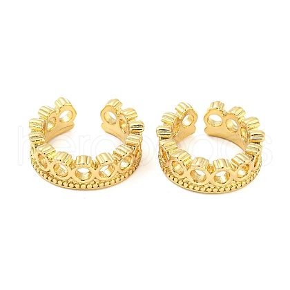 Rack Plating Brass Hollow Cuff Earrings for Women EJEW-F326-09G-1